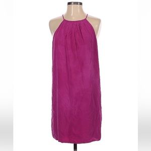 Joie hot pink crew neck dress size S 100% silk